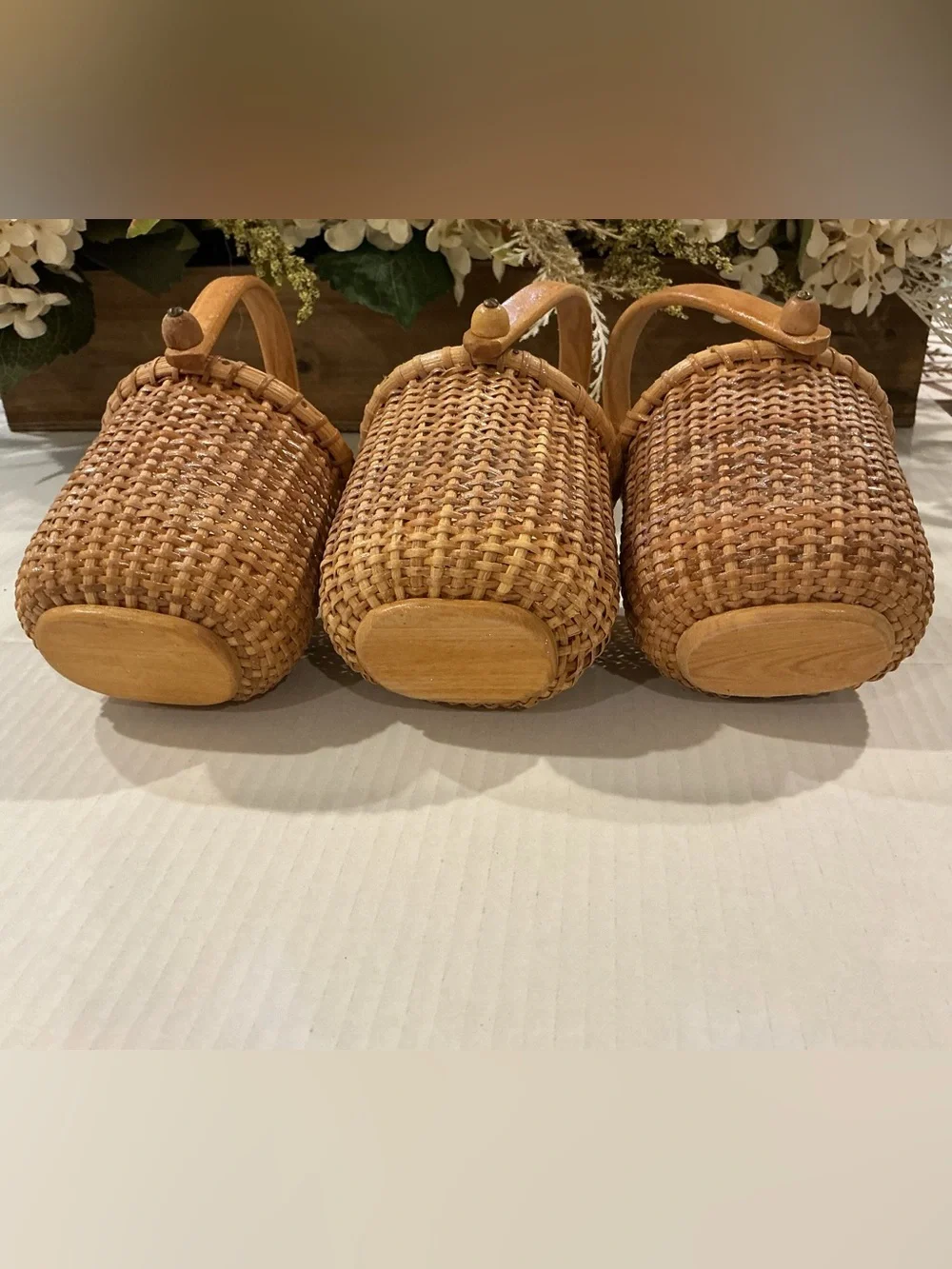 3 Nantucket Lightship Baskets 4 inch
